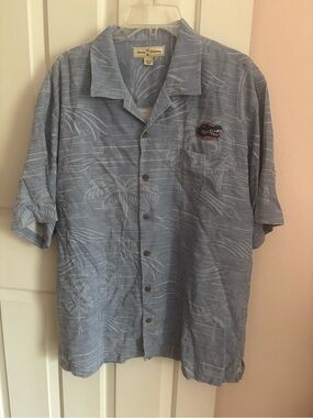 Tommy Bahama florida gators embroidered button down 100% silk - lrg